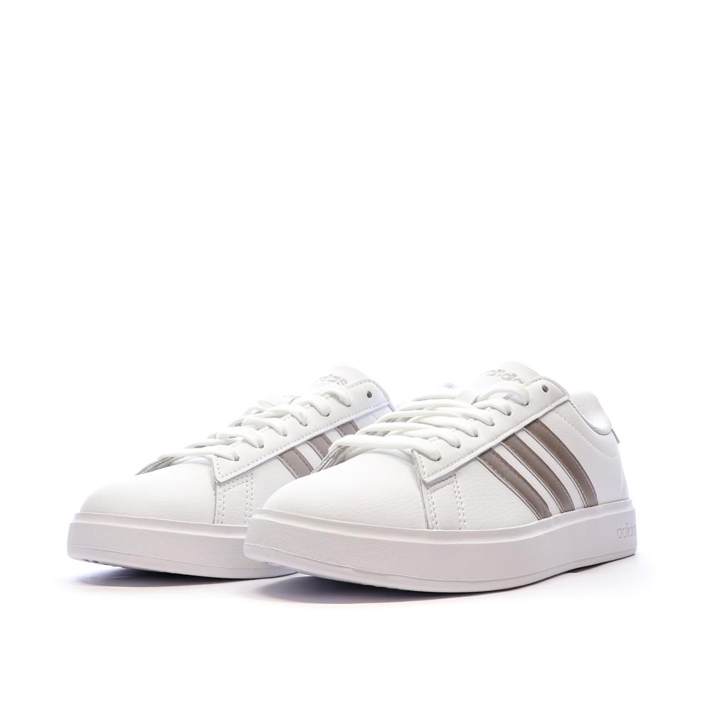 Baskets Blanches/Grises Femme Adidas Grand vue 6