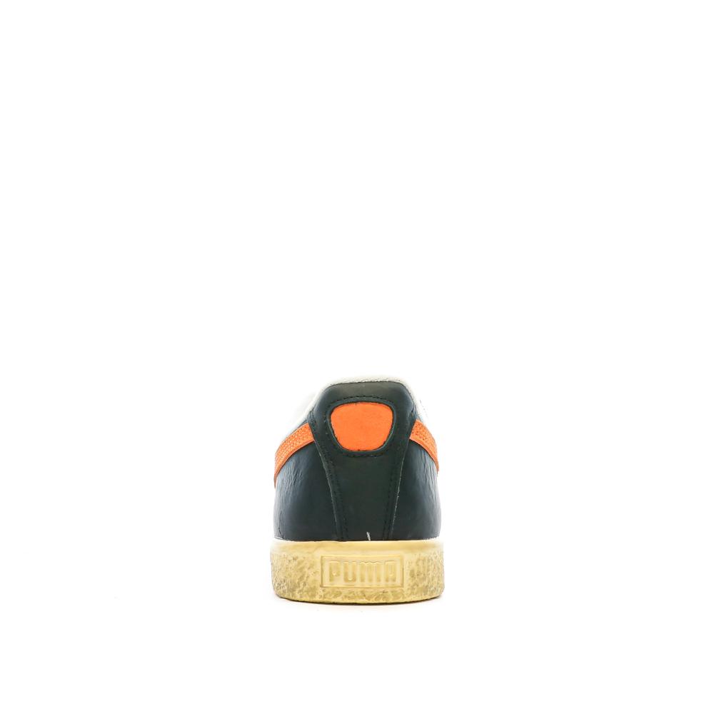 Baskets Noir/Orange Homme Puma Clyde Vintag vue 3