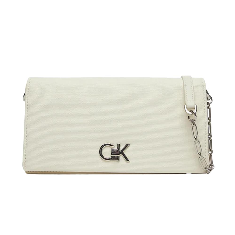 Sac à Main Ecru Femme Calvin Klein Jeans Ck Mini Chain pas cher