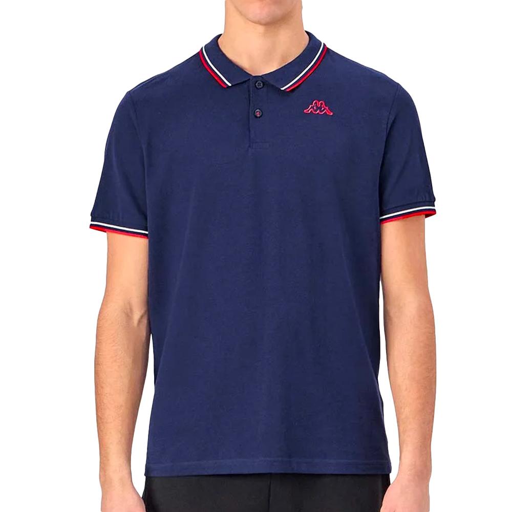 Polo Marine/Rouge Homme Kappa Logo Korpo pas cher