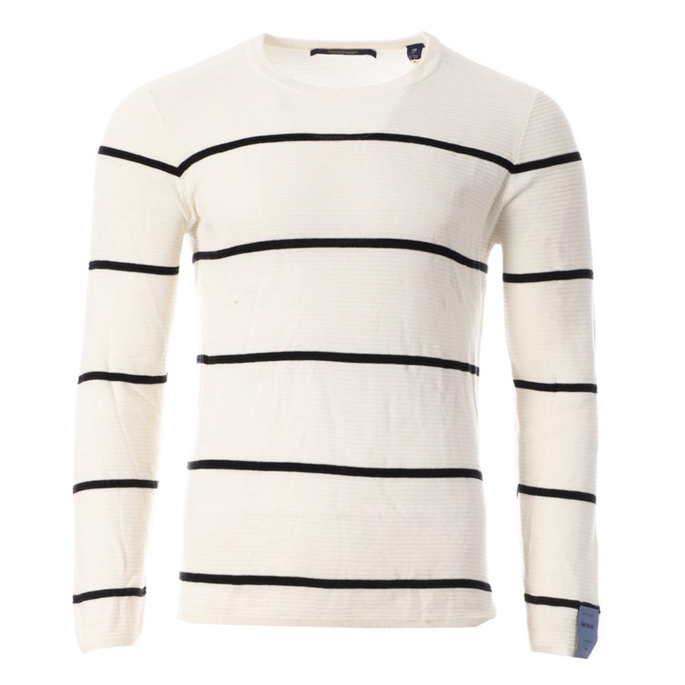 Pull Blanc/Noir Homme Scotch & Soda 130922 pas cher