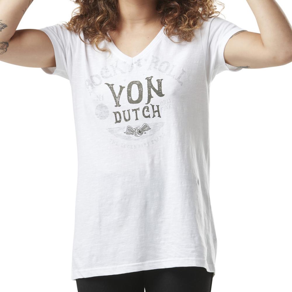 T-shirt Blanc Femme Von Dutch Vintage pas cher