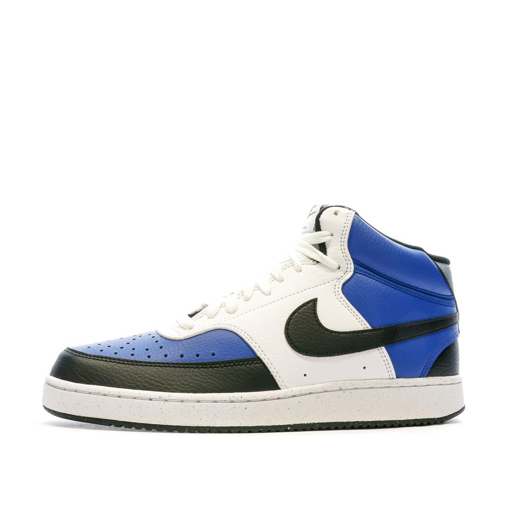 Baskets Blanches/Bleu/Noires Homme Nike Court Vision pas cher
