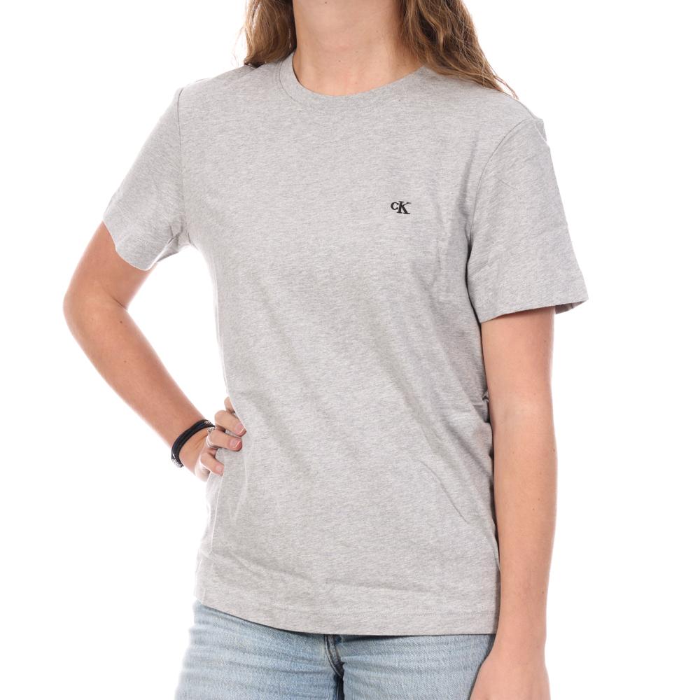 T-Shirt Gris Femme Calvin Klein Jeans Archive pas cher