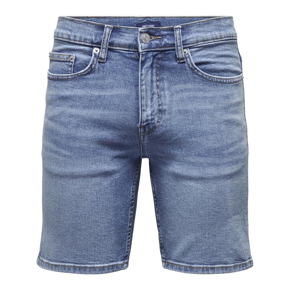 Short en Jean Bleu Homme Only & Sons Sweft pas cher