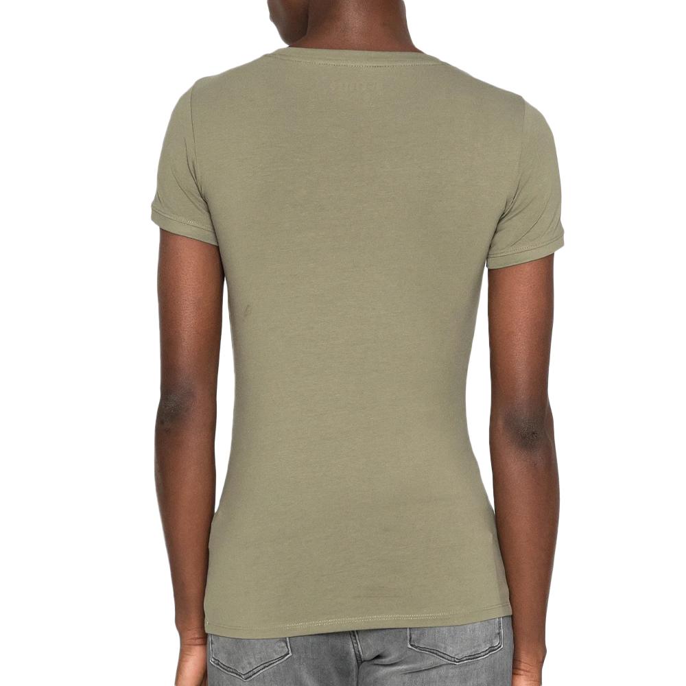 T-shirt Kaki Femme Guess Mini Triangle vue 2