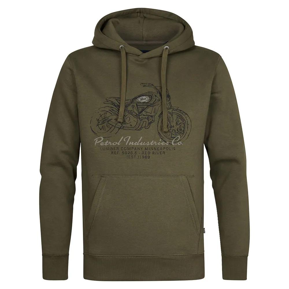 Sweat à Capuche Kaki Homme Petrol Industries Print pas cher