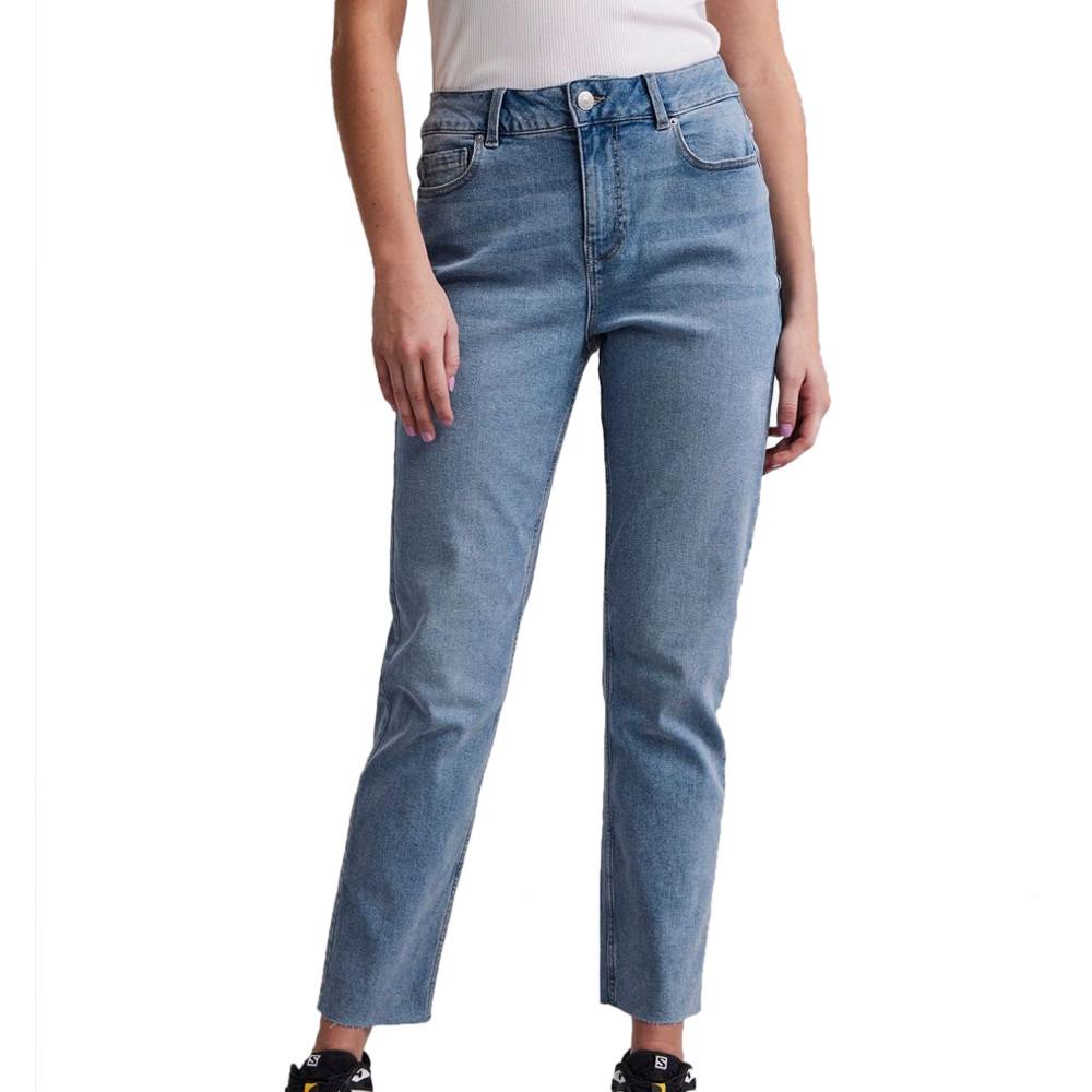 Jeans Droit Bleu Femme Pieces Luna pas cher