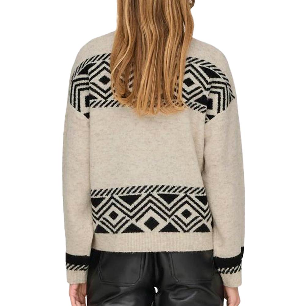 Pull Beige/Noir Femme Only Victoria vue 2