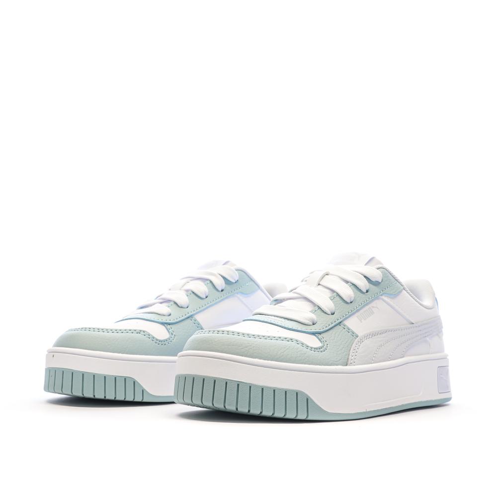 Baskets Blanches/Vert Fille Puma Carina 04 vue 6