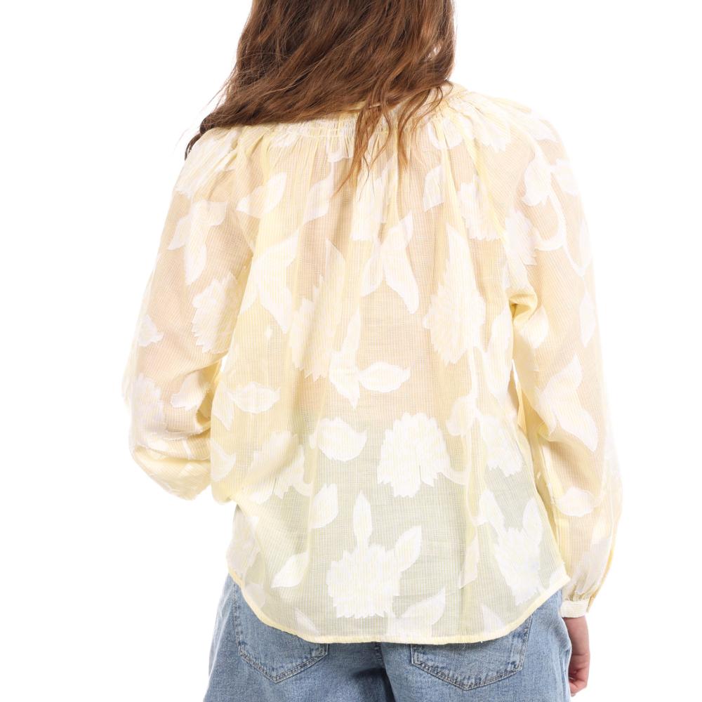 Blouse Jaune/Blanche Femme Goa Iko vue 2