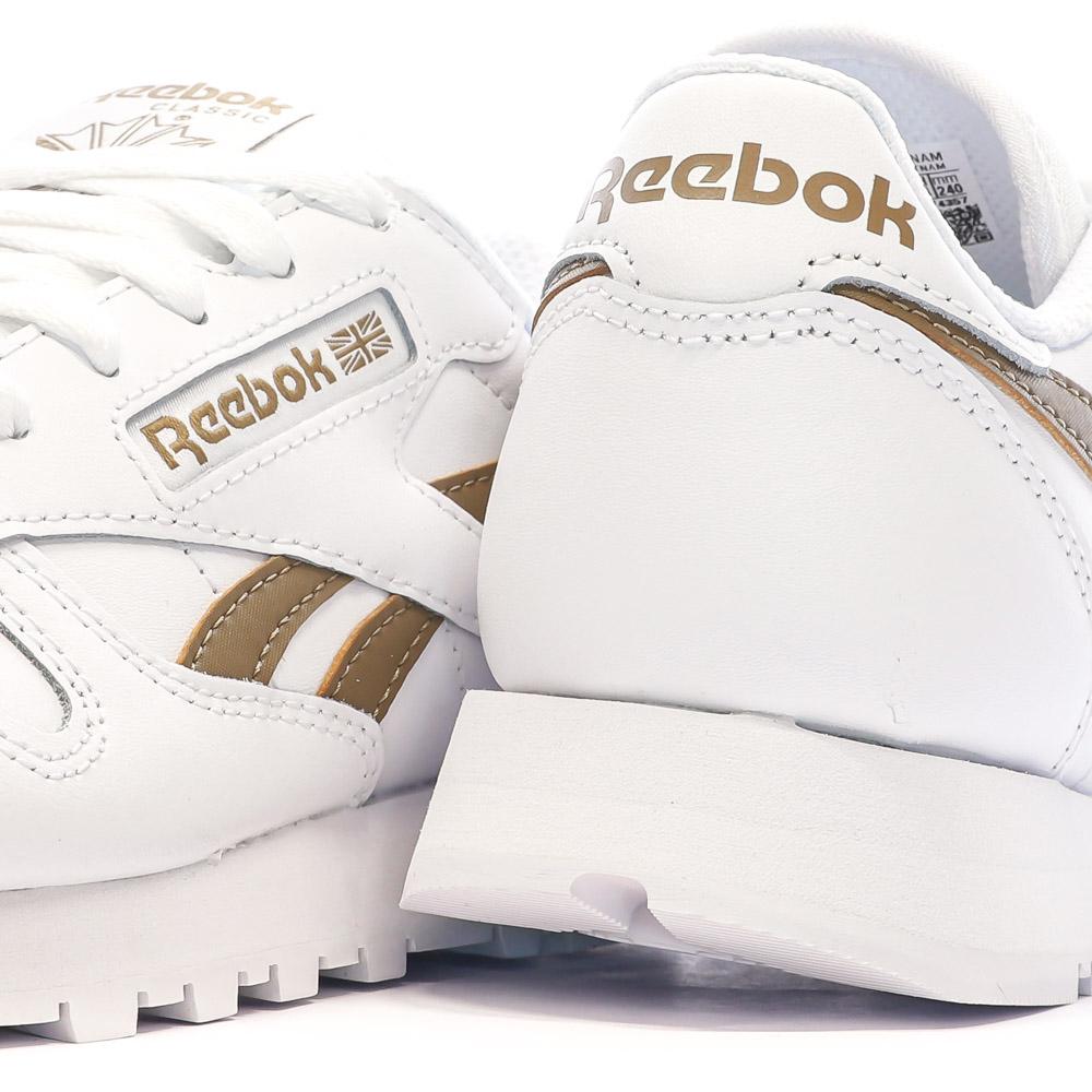 Baskets Blanc/Marron Femme Reebok Classic Leather vue 7