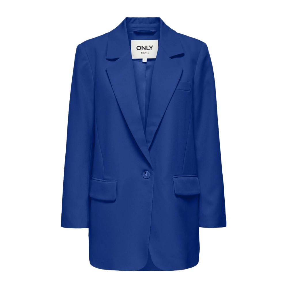 Blazer Long Bleu Femme Only lana pas cher