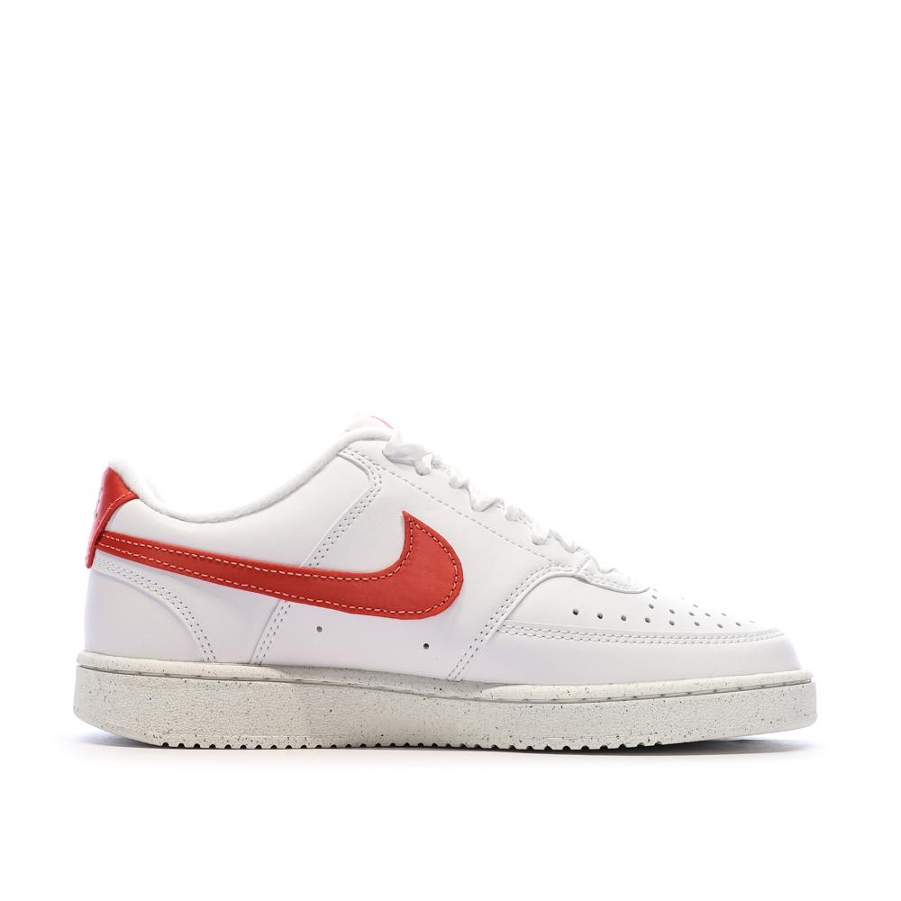 Baskets Blanches/Rouge Femme Nike Court Vision vue 2