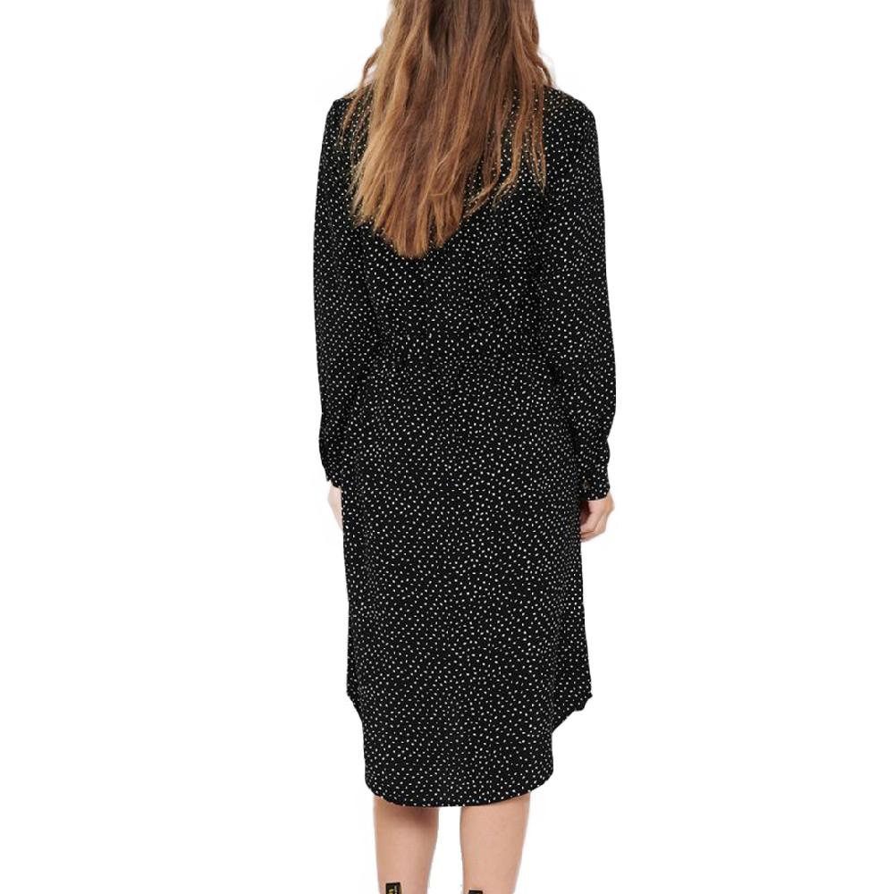 Robe noir femme Jacqueline de Yong Piney L/S Below Knee vue 2