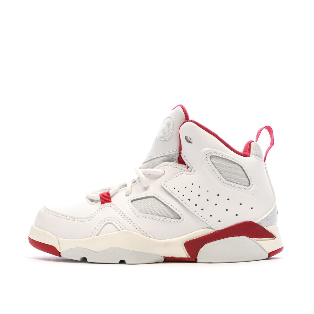 Baskets Blanches/Rouges Garçon Nike Jordan Fltclb pas cher