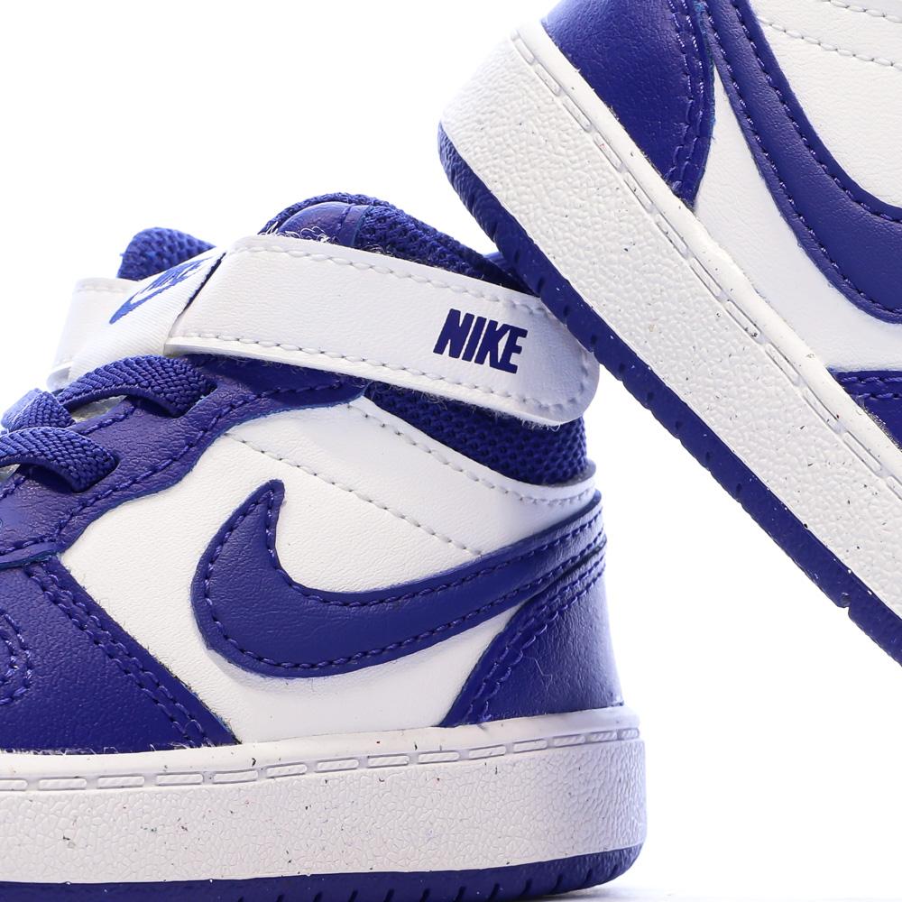 Baskets Blanc/Bleu Garçon Nike Court Borough vue 7