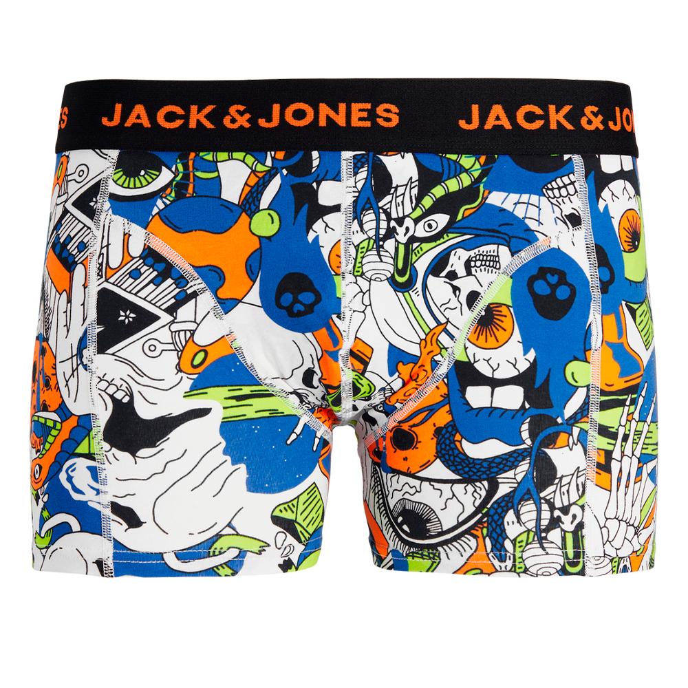 Boxer Noir/Orange/Bleu Homme Jack & Jones Skull pas cher