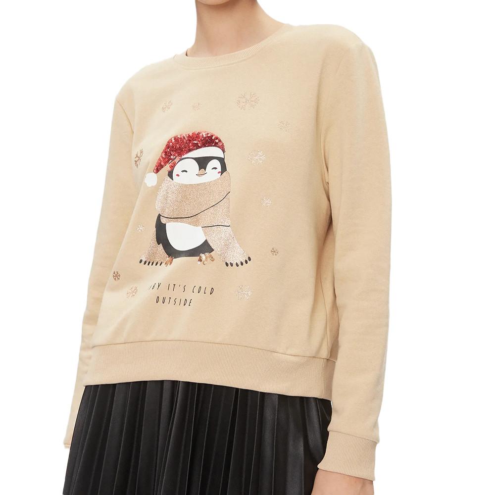 Sweat de Noel Beige Femme Only Onlyda Christmas pas cher