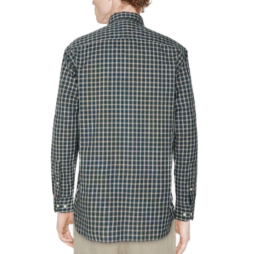 Chemise Manches Longues à Carreaux Bleu Homme Tommy Hilfiger Flex vue 2