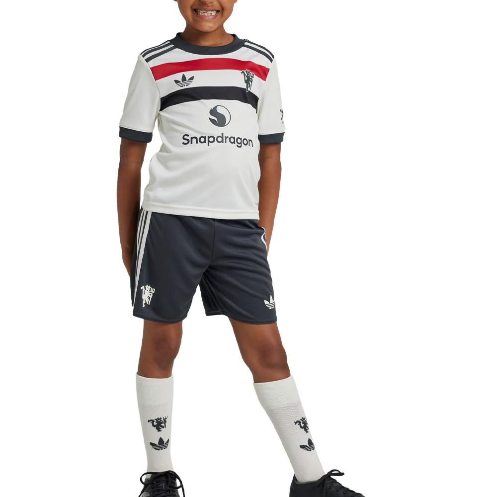 Manchester United Ensemble Blanc/Gris/Rouge Garçon Adidas 24/25 pas cher