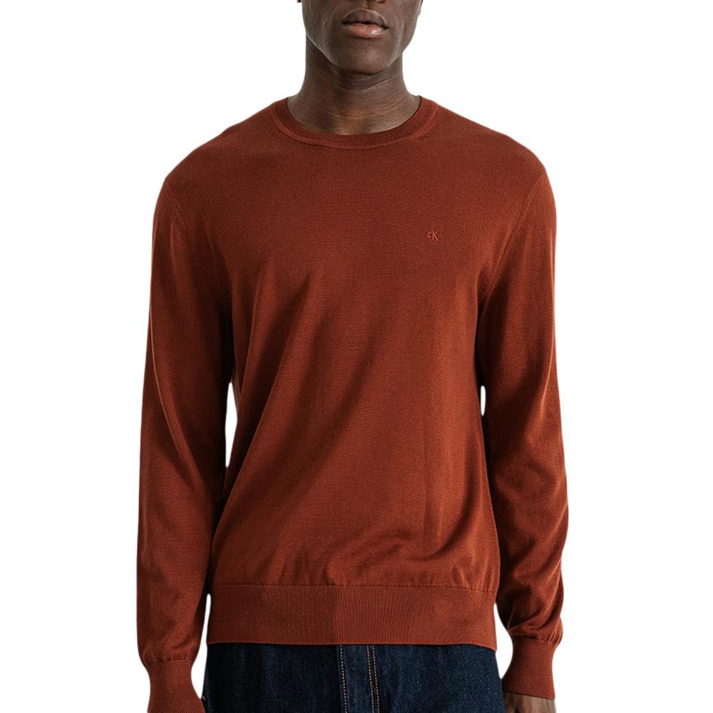 Pull Terracotta Homme Calvin Klein Jeans Ls Supima pas cher