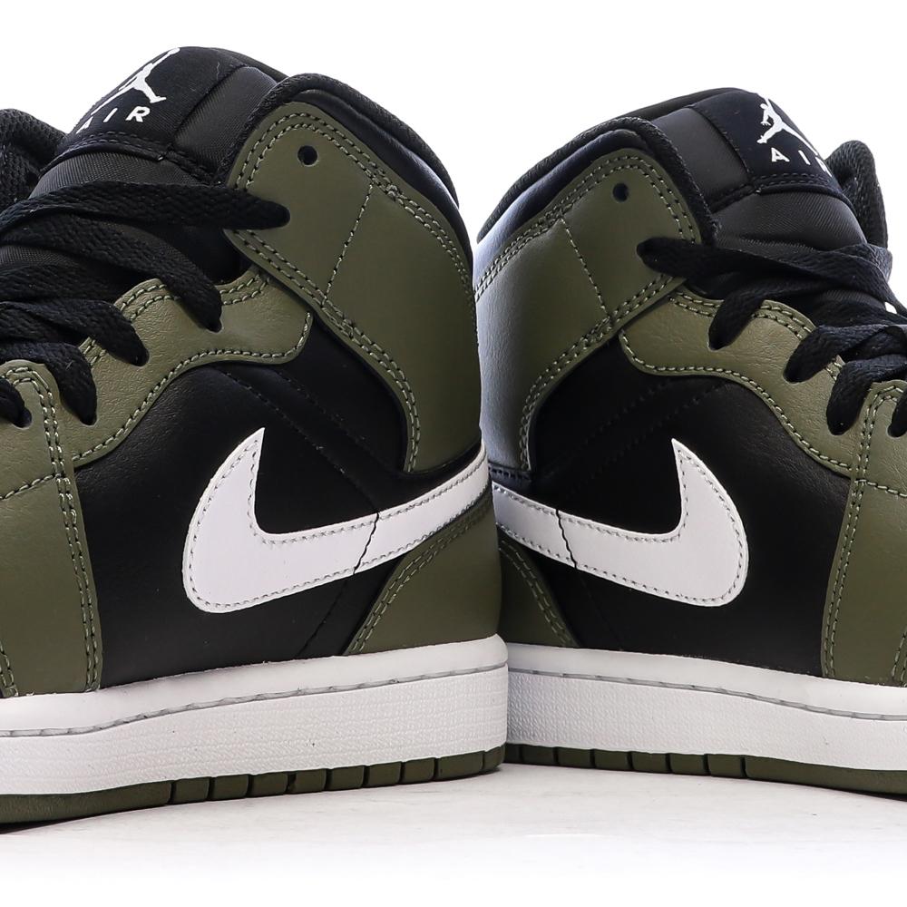 Air Jordan 1 Mid Kaki/Noir Homme Nike vue 7
