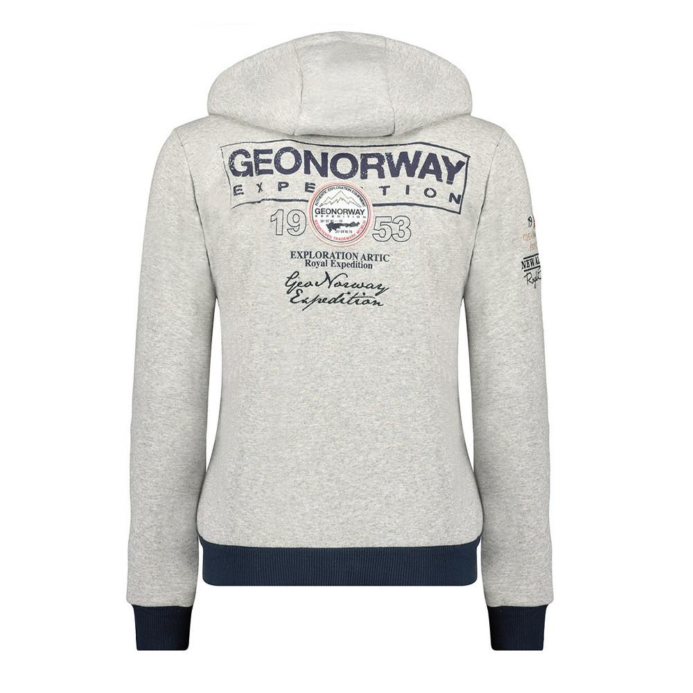 Sweat Gris à zip Femme Geographical Norway Flyer vue 2