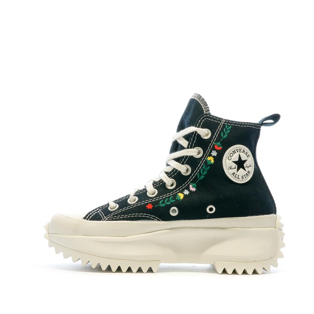 Baskets Noir Femme Converse Run Star Fleurs pas cher