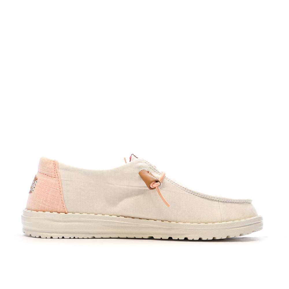 Chaussures Blanche/Orange Femme Hey Dude Wendy Stretch vue 2