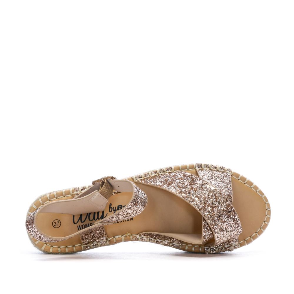 Sandales compensées Doré Femme Beppi Wedge vue 4