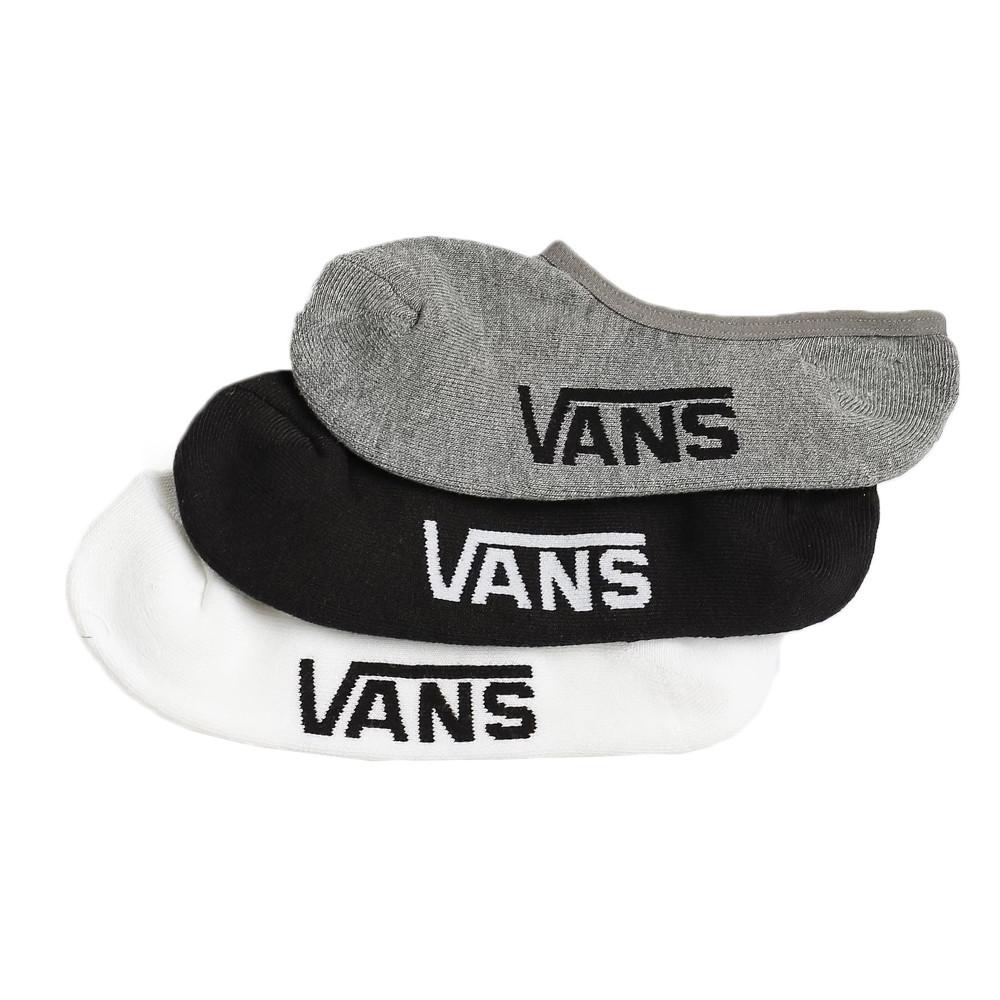 X3 Chaussettes Gris/Noir/Blanc Femme Vans Classic pas cher