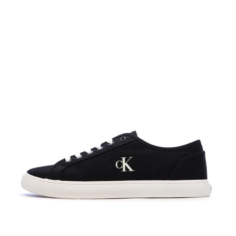 Baskets Noir/Blanc Homme Calvin Klein Jeans Ess Vulc Low pas cher