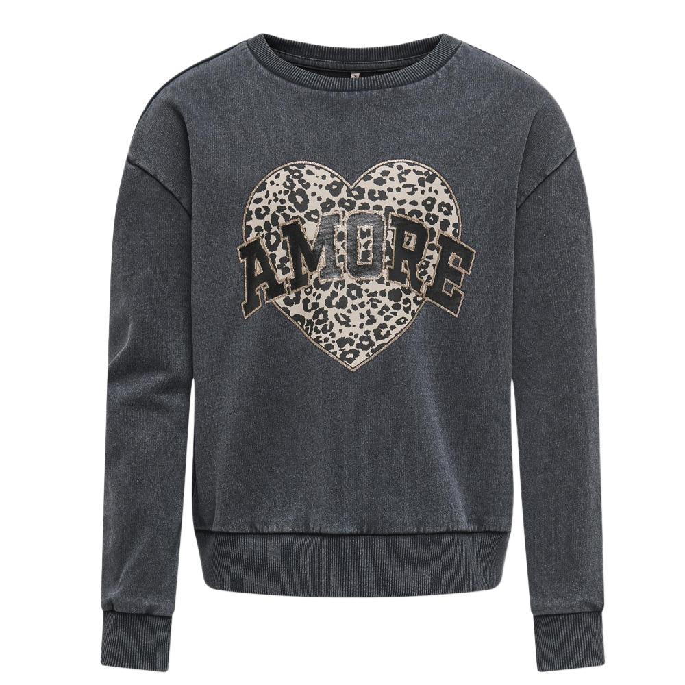 Sweat Gris Fille Kids ONLY Gruna vue 2