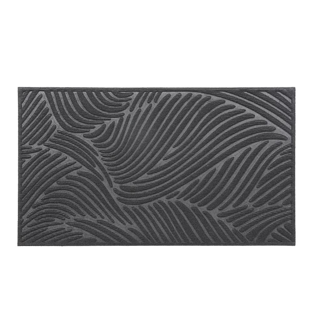 Tapis Imprimé Gris Luance 43,5x75cm Vague pas cher