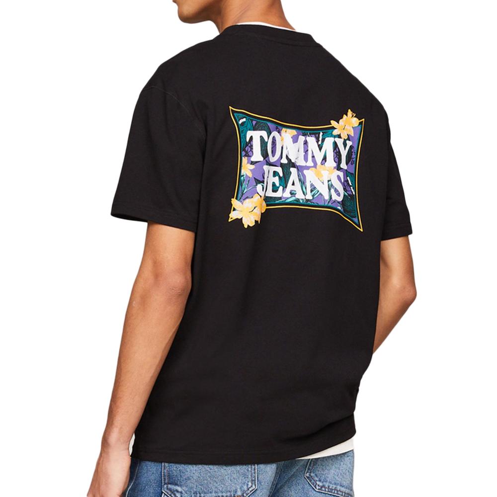 T-shirt Noir Homme Tommy Hilfiger Flower Power vue 2