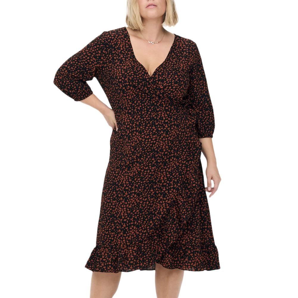 Robe Noir/Terracotta Femme Only Carmakoma Carluxlea pas cher