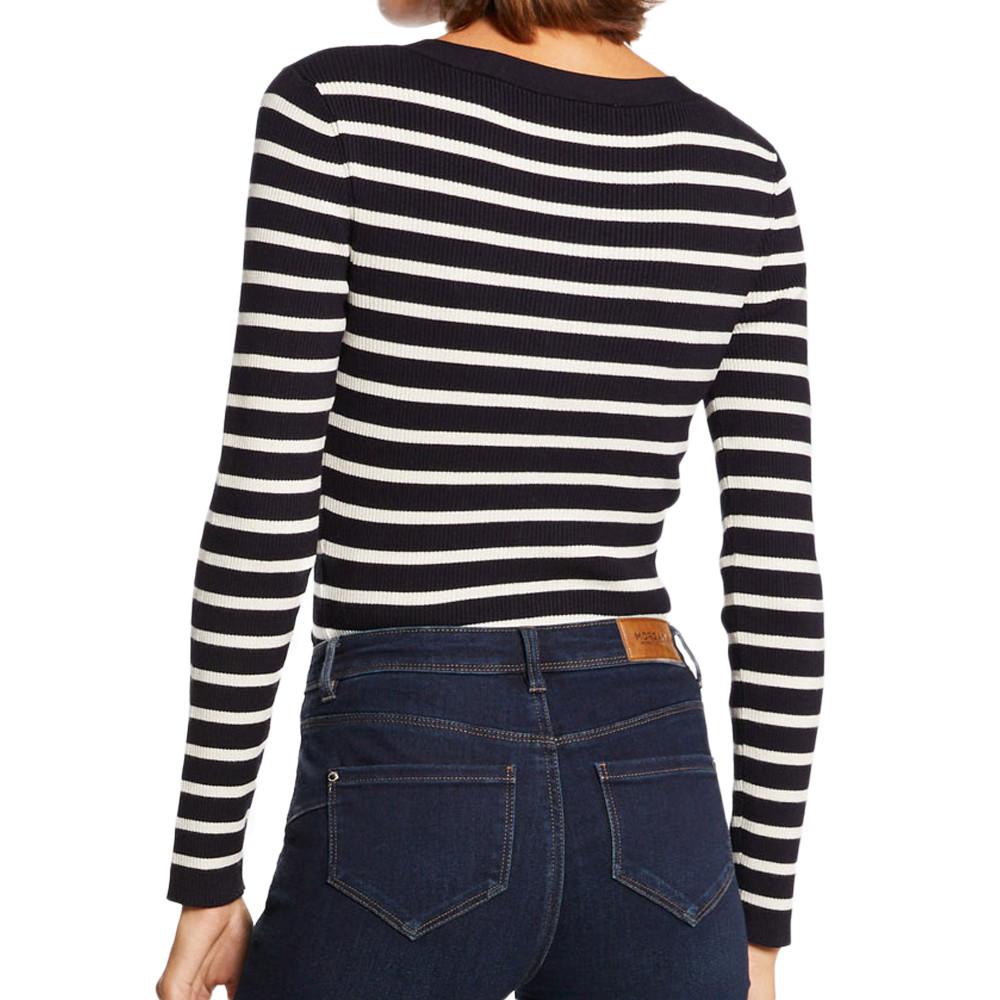 Gilet à rayures Marine/Blanc Femme Morgan Milia vue 2