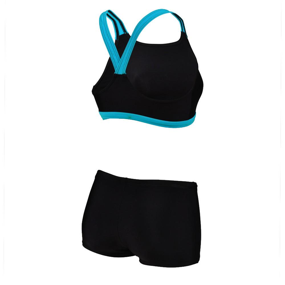 Maillot de bain 2 pièces Noir/Bleu Fille Arena Energy Graphic vue 2