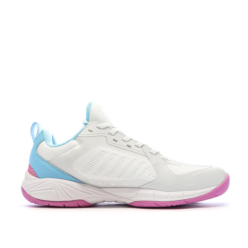 Chaussures de sport en salle Blanches/Rose/Bleu Femme Hummel Speed Court vue 2