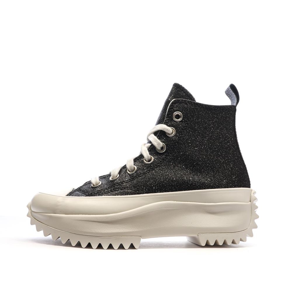 Baskets Noires à paillettes Femme Converse Run Star Hike vue 2