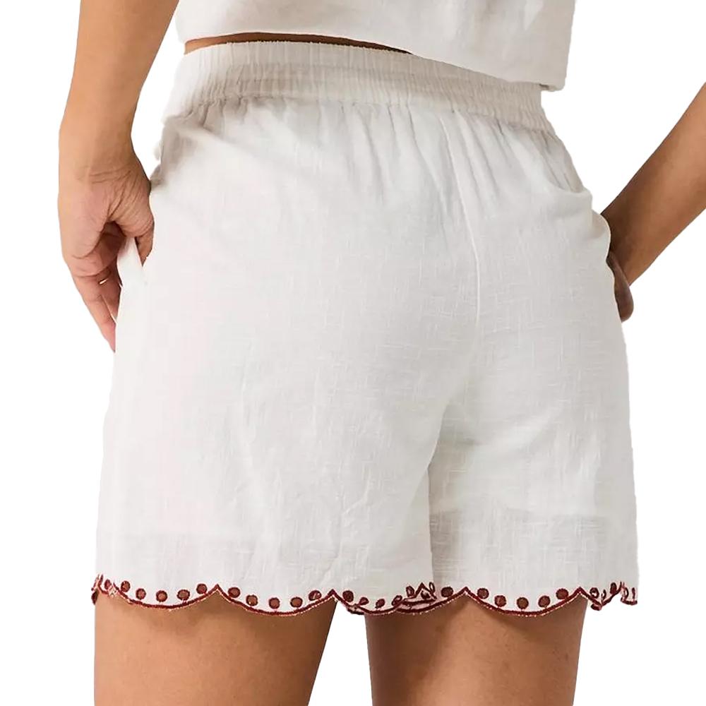 Short en tissu brodé Blanc/Rouge Femme taille haute JDY Palma vue 2