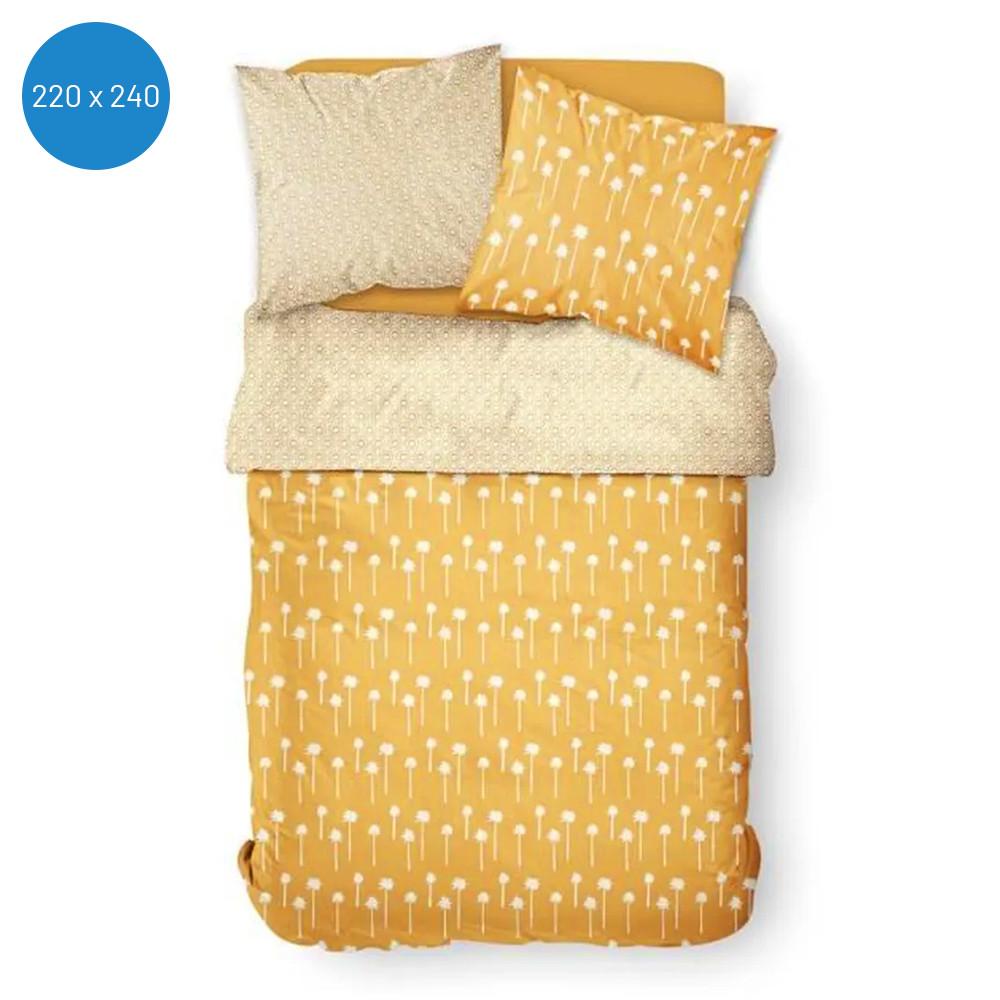 Parure De Lit Jaune 220x240 Today Coton 57 Fils Sunshine Palmier vue 2