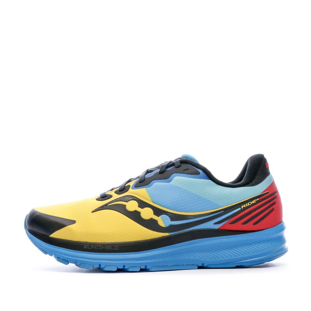 Chaussures de running Bleu Homme Saucony Ride 14 pas cher