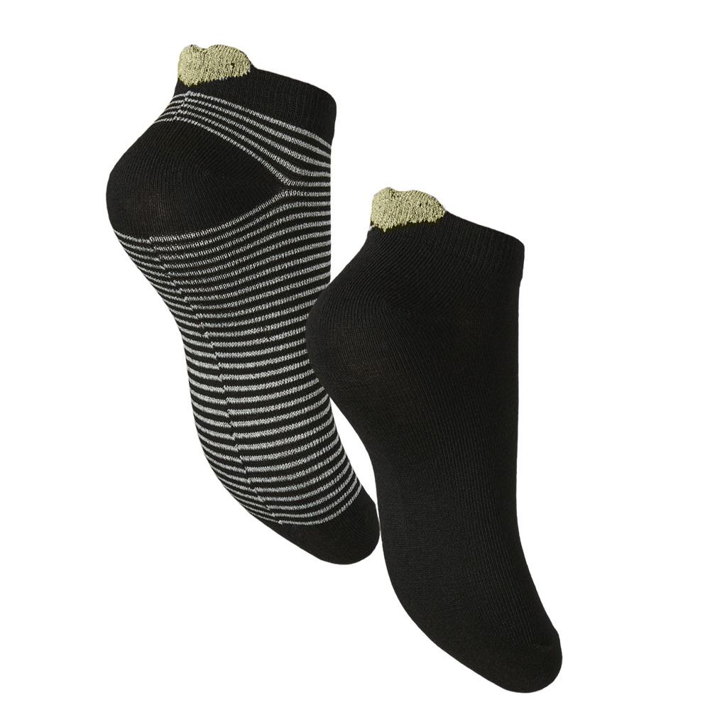 X2 Paires de Chaussettes Noires Femme Pieces Claura vue 2