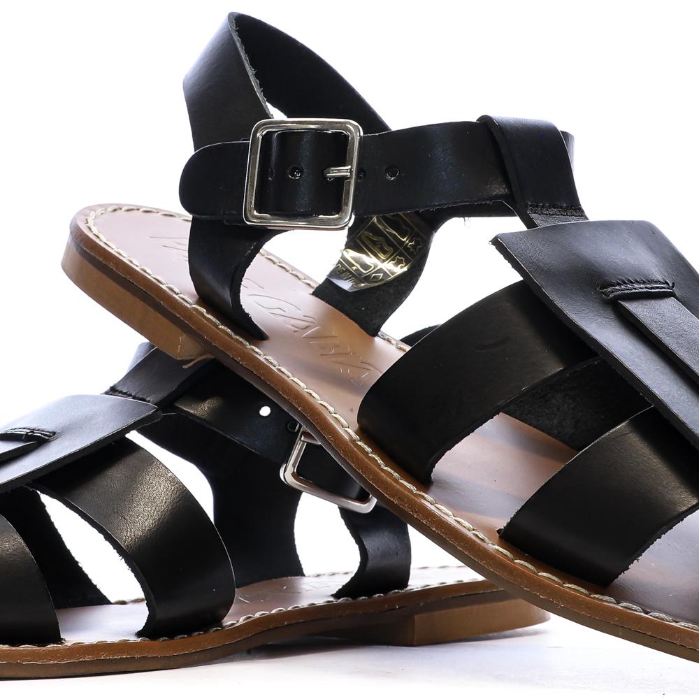 Sandales Noires Femme Pare Gabia Axpe vue 7
