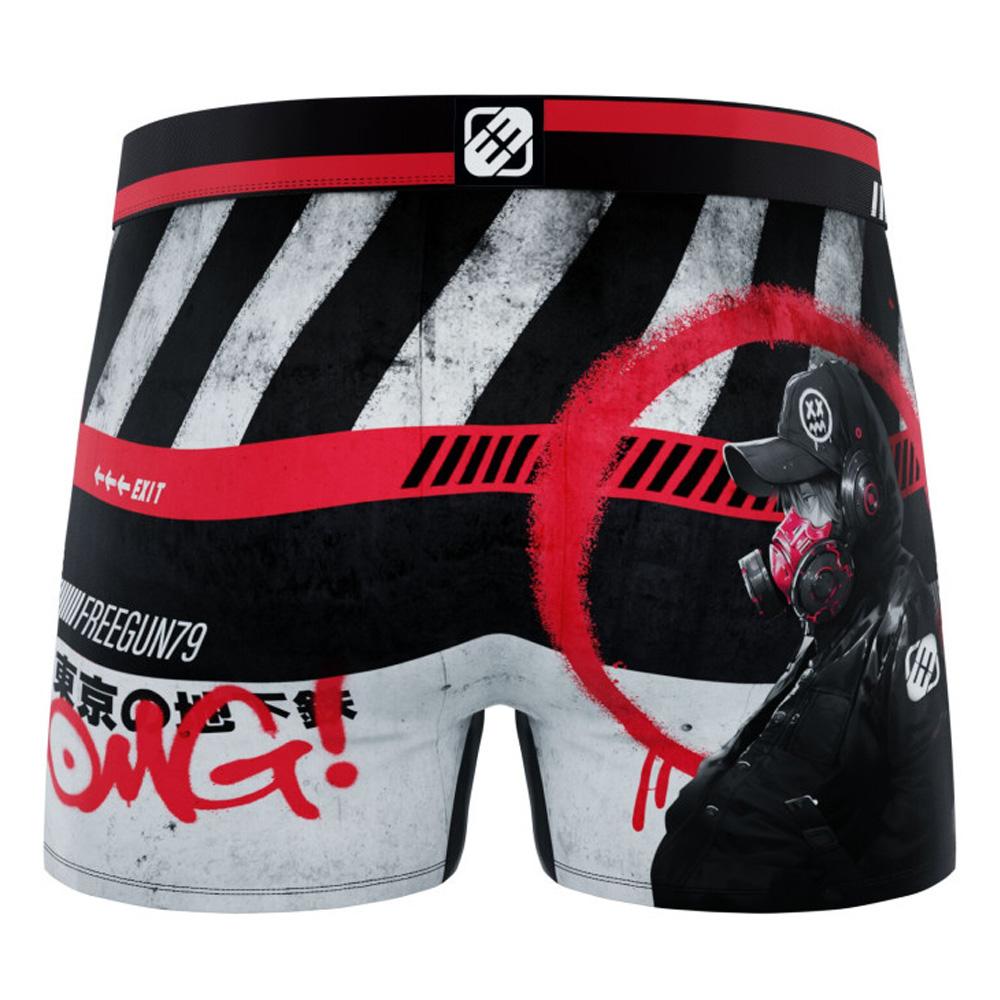 Boxer Noir/Rouge/Gris Garçon Freegun OMG vue 2