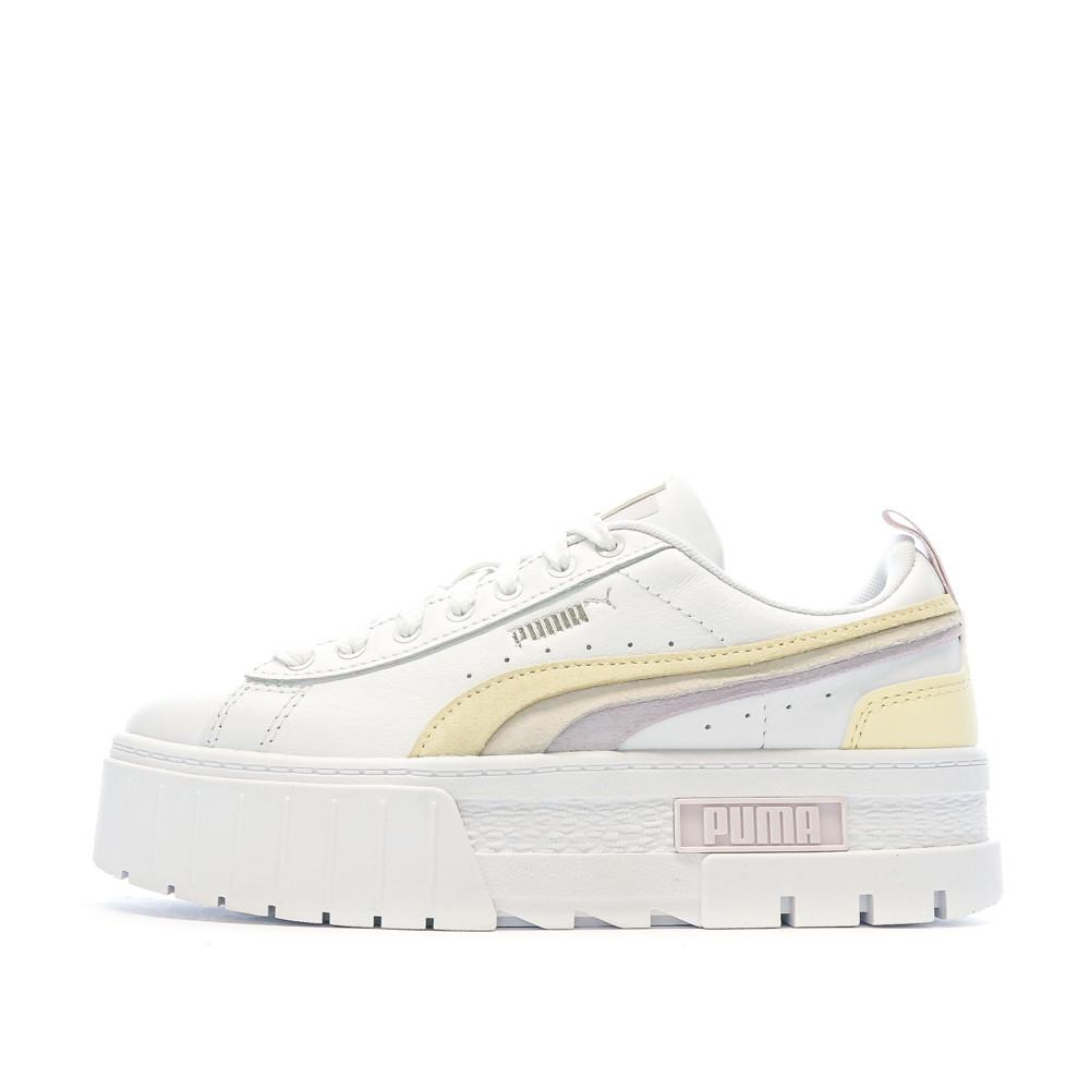 Baskets Blanches/Jaune Femme Puma Mayze Triplex pas cher