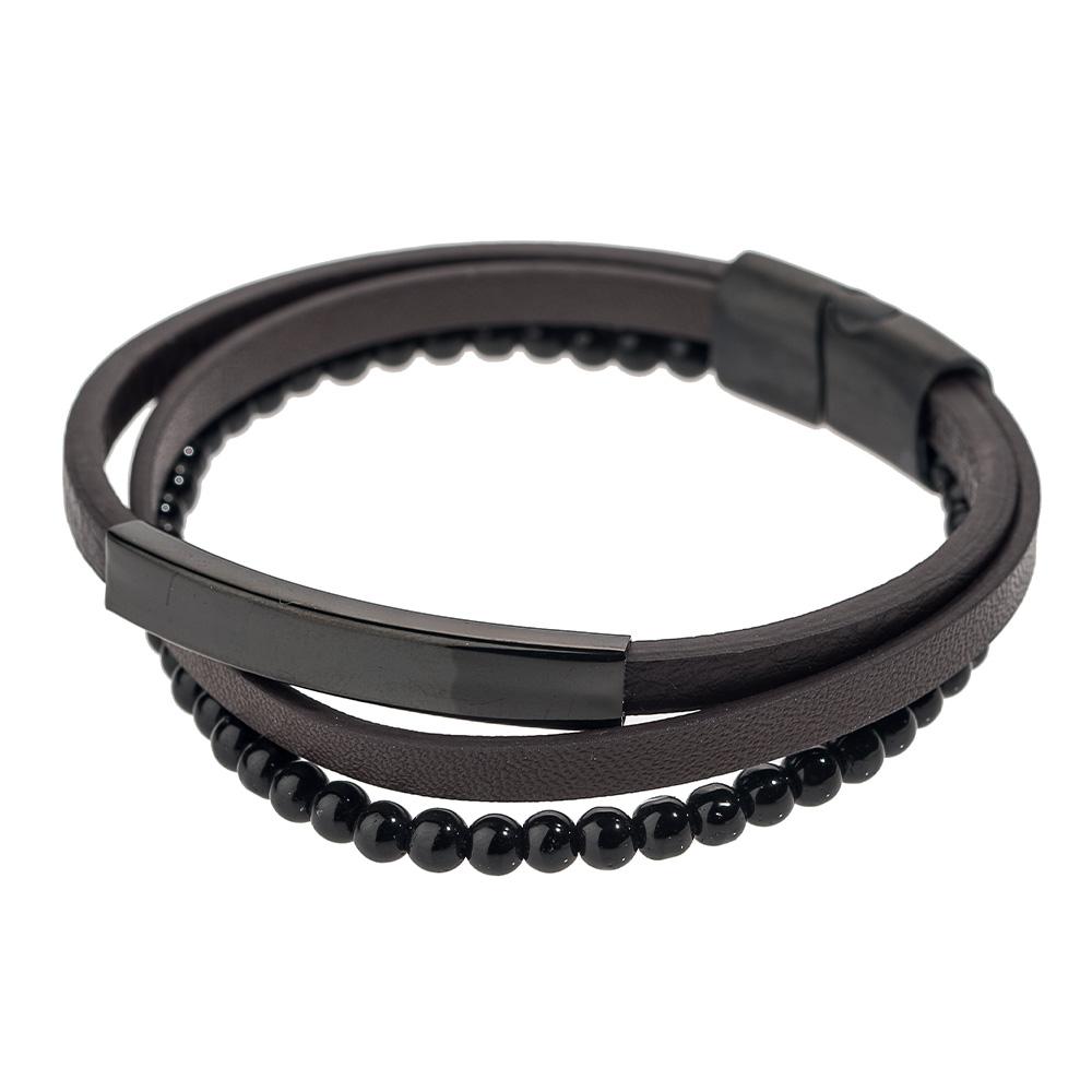 Bracelet Noir Homme Geographical Norway 315107 pas cher