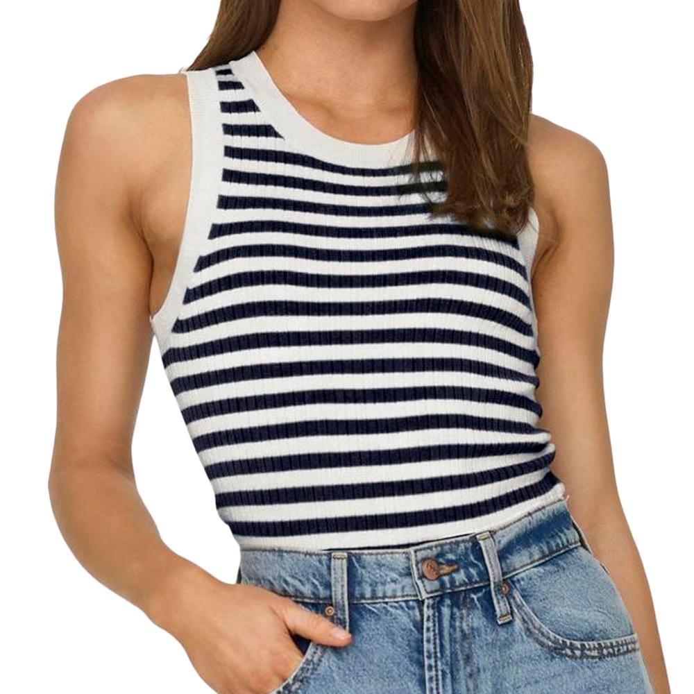 Top à Rayures Marine/Ecru Femme JDY Aya pas cher